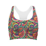 Retro Psychedelic Hippie Pattern Print Women's Sports Bra