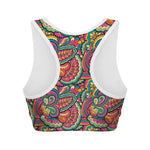 Retro Psychedelic Hippie Pattern Print Women's Sports Bra