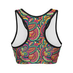 Retro Psychedelic Hippie Pattern Print Women's Sports Bra
