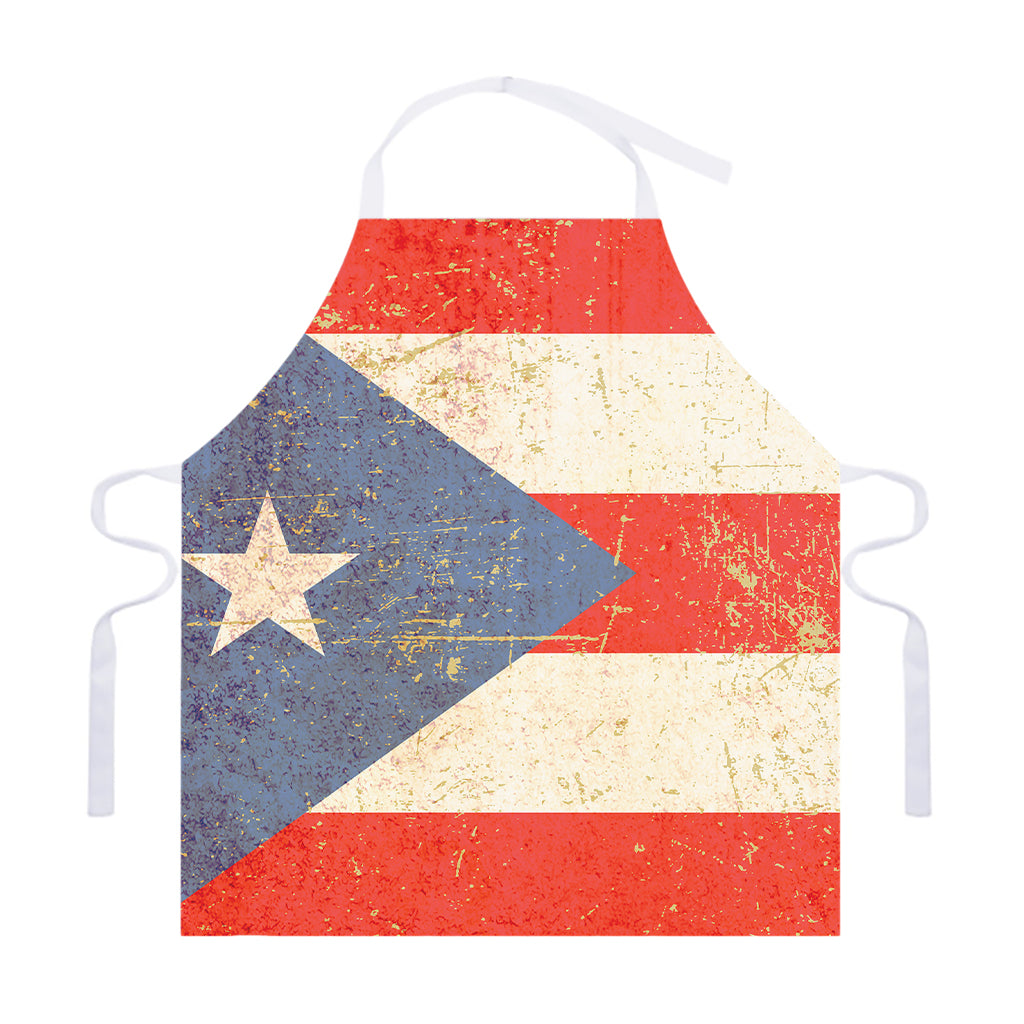 Retro Puerto Rican Flag Print Adjustable Apron