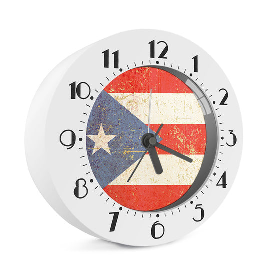 Retro Puerto Rican Flag Print Alarm Clock