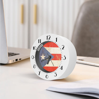 Retro Puerto Rican Flag Print Alarm Clock
