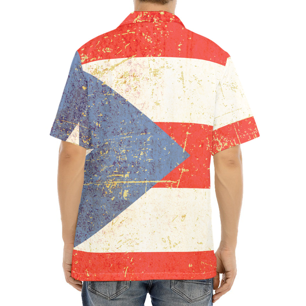 Retro Puerto Rican Flag Print Aloha Shirt