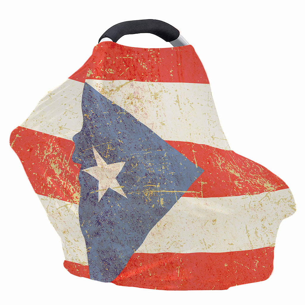 Retro Puerto Rican Flag Print Baby Seat Cover