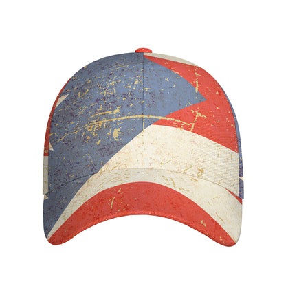 Retro Puerto Rican Flag Print Baseball Cap