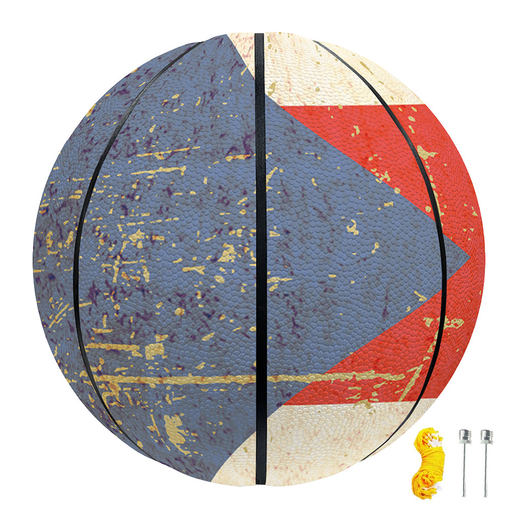 Retro Puerto Rican Flag Print Basketball