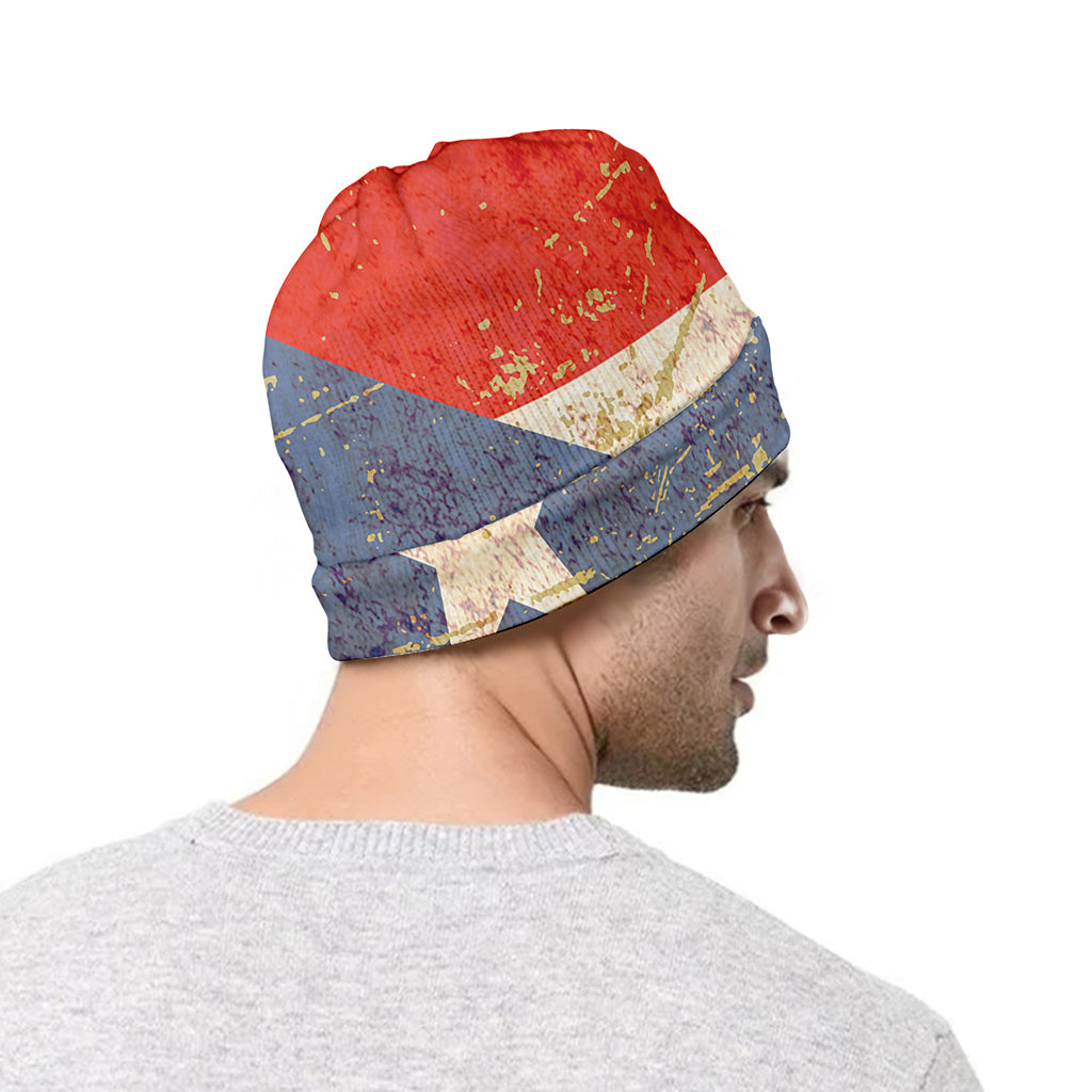 Retro Puerto Rican Flag Print Beanie