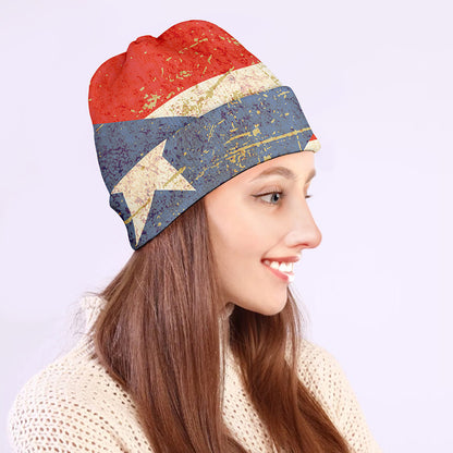 Retro Puerto Rican Flag Print Beanie