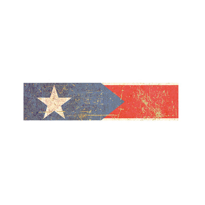 Retro Puerto Rican Flag Print Bed Runner