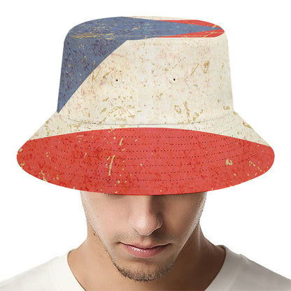 Retro Puerto Rican Flag Print Bucket Hat