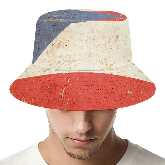 Retro Puerto Rican Flag Print Bucket Hat
