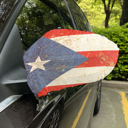 Retro Puerto Rican Flag Print Car Side Mirror Covers