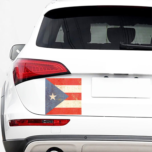 Retro Puerto Rican Flag Print Car Sticker