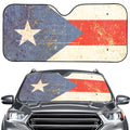 Retro Puerto Rican Flag Print Car Windshield Sun Shade