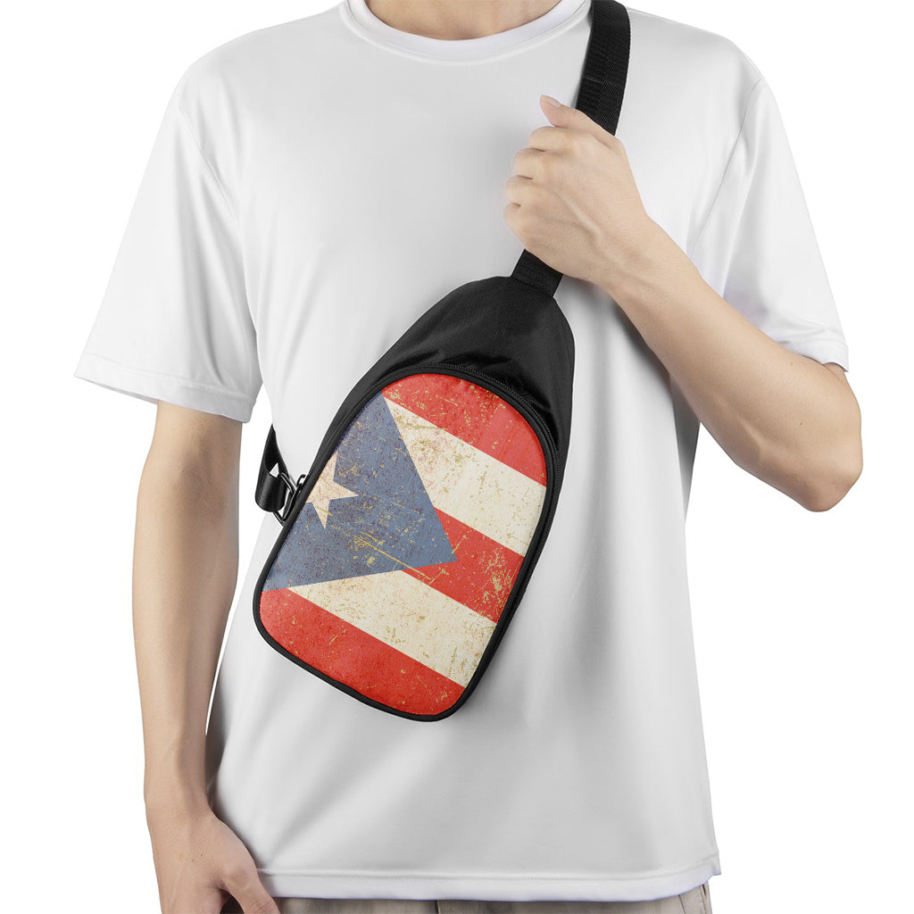 Retro Puerto Rican Flag Print Chest Bag