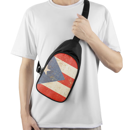 Retro Puerto Rican Flag Print Chest Bag