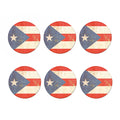 Retro Puerto Rican Flag Print Coaster Set