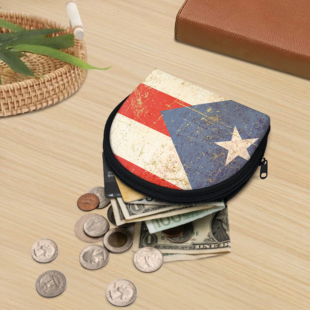Retro Puerto Rican Flag Print Coin Purse