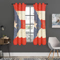 Retro Puerto Rican Flag Print Grommet Curtain Panels