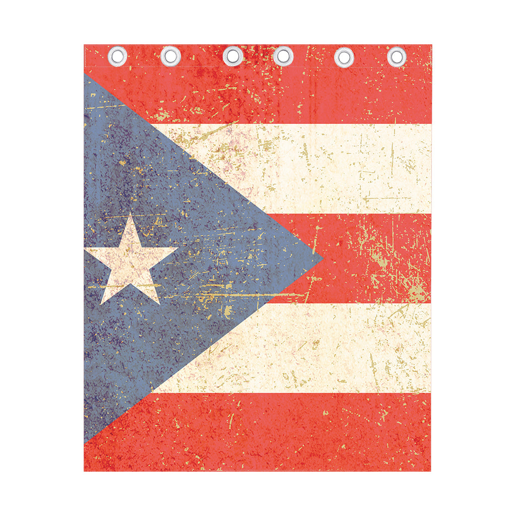 Retro Puerto Rican Flag Print Curtain