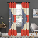 Retro Puerto Rican Flag Print Curtain