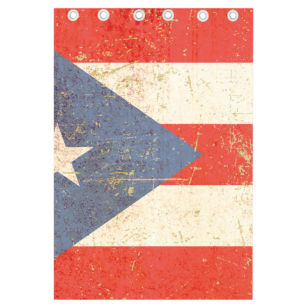 Retro Puerto Rican Flag Print Curtain