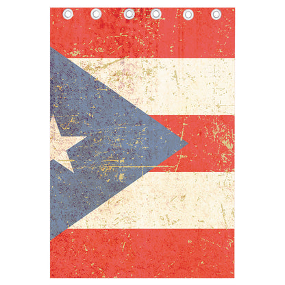 Retro Puerto Rican Flag Print Curtain