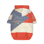 Retro Puerto Rican Flag Print Dog Zip Up Hoodie