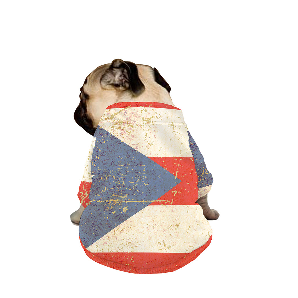 Retro Puerto Rican Flag Print Dog Zip Up Jacket