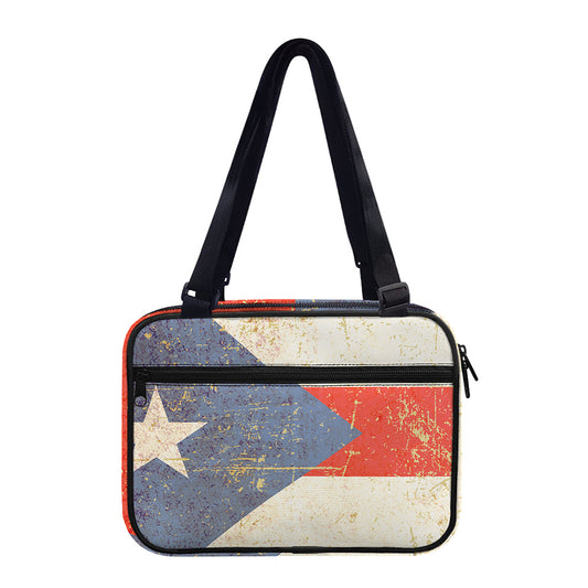 Retro Puerto Rican Flag Print Double Strap Bible Bag