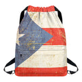Retro Puerto Rican Flag Print Drawstring Backpack