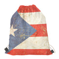 Retro Puerto Rican Flag Print Drawstring Bag