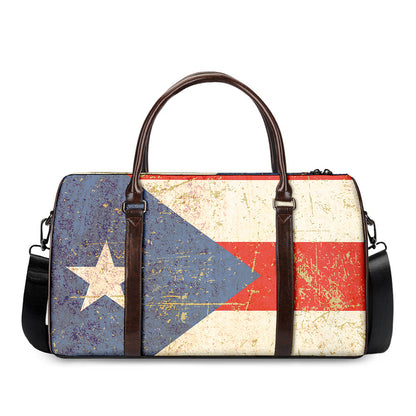 Retro Puerto Rican Flag Print Duffle Bag