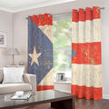 Retro Puerto Rican Flag Print Extra Wide Grommet Curtains