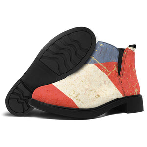 Retro Puerto Rican Flag Print Flat Ankle Boots