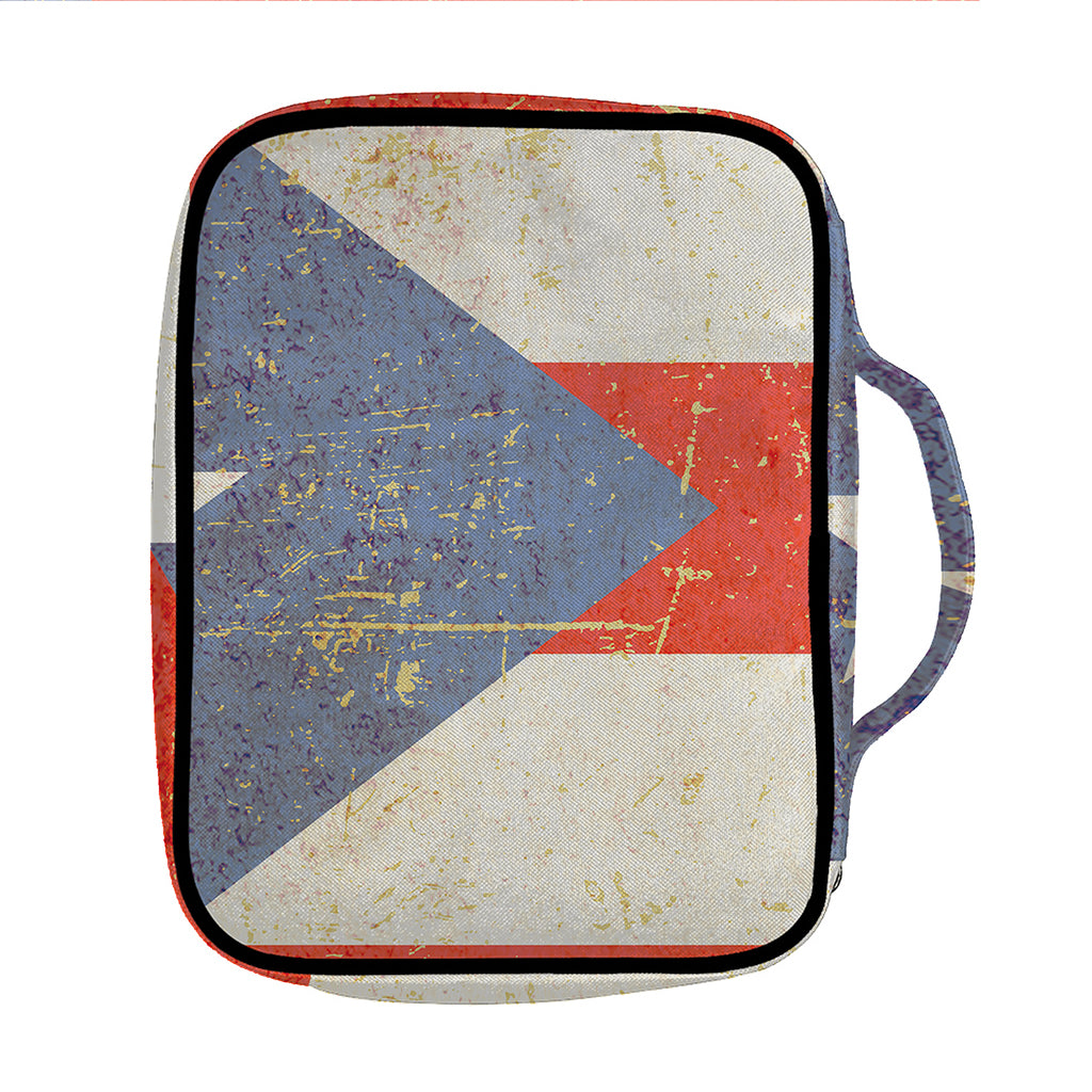 Retro Puerto Rican Flag Print Front Pocket Bible Bag