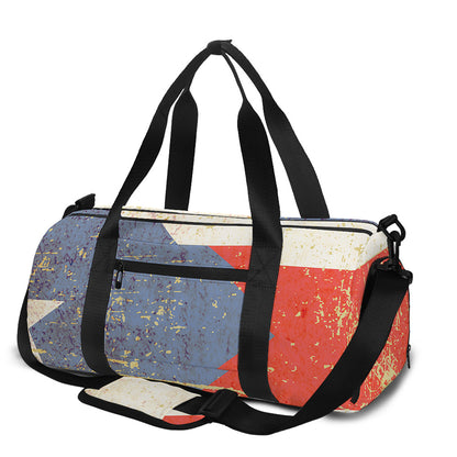 Retro Puerto Rican Flag Print Gym Bag