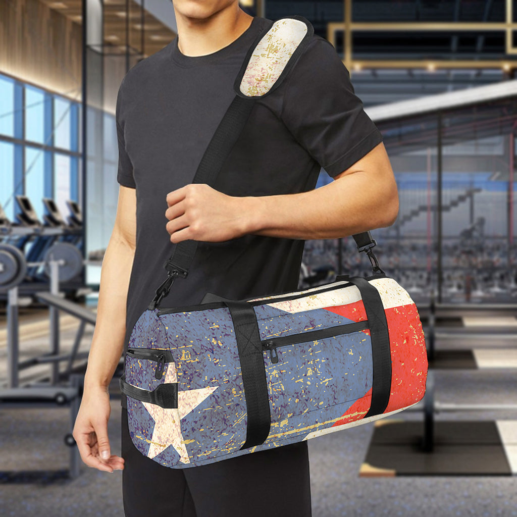 Retro Puerto Rican Flag Print Gym Bag