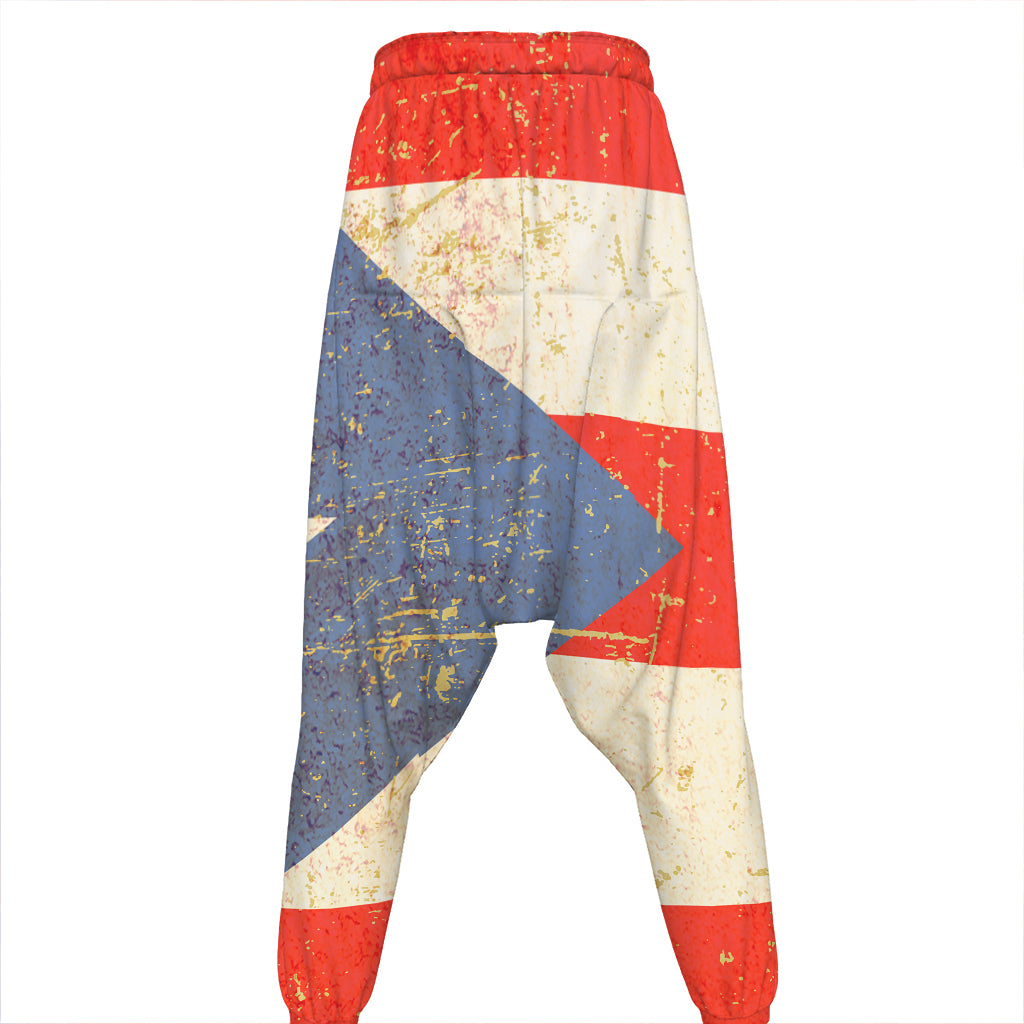 Retro Puerto Rican Flag Print Hammer Pants