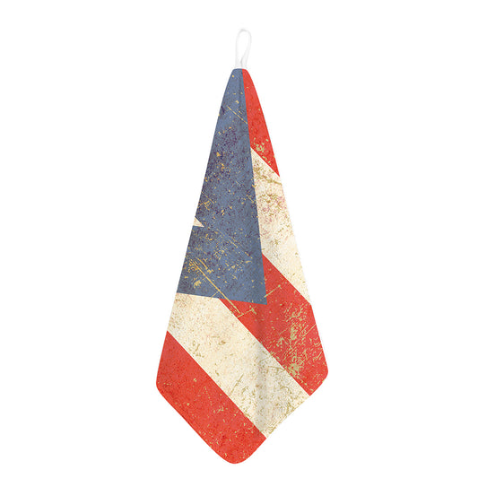 Retro Puerto Rican Flag Print Hand Towel
