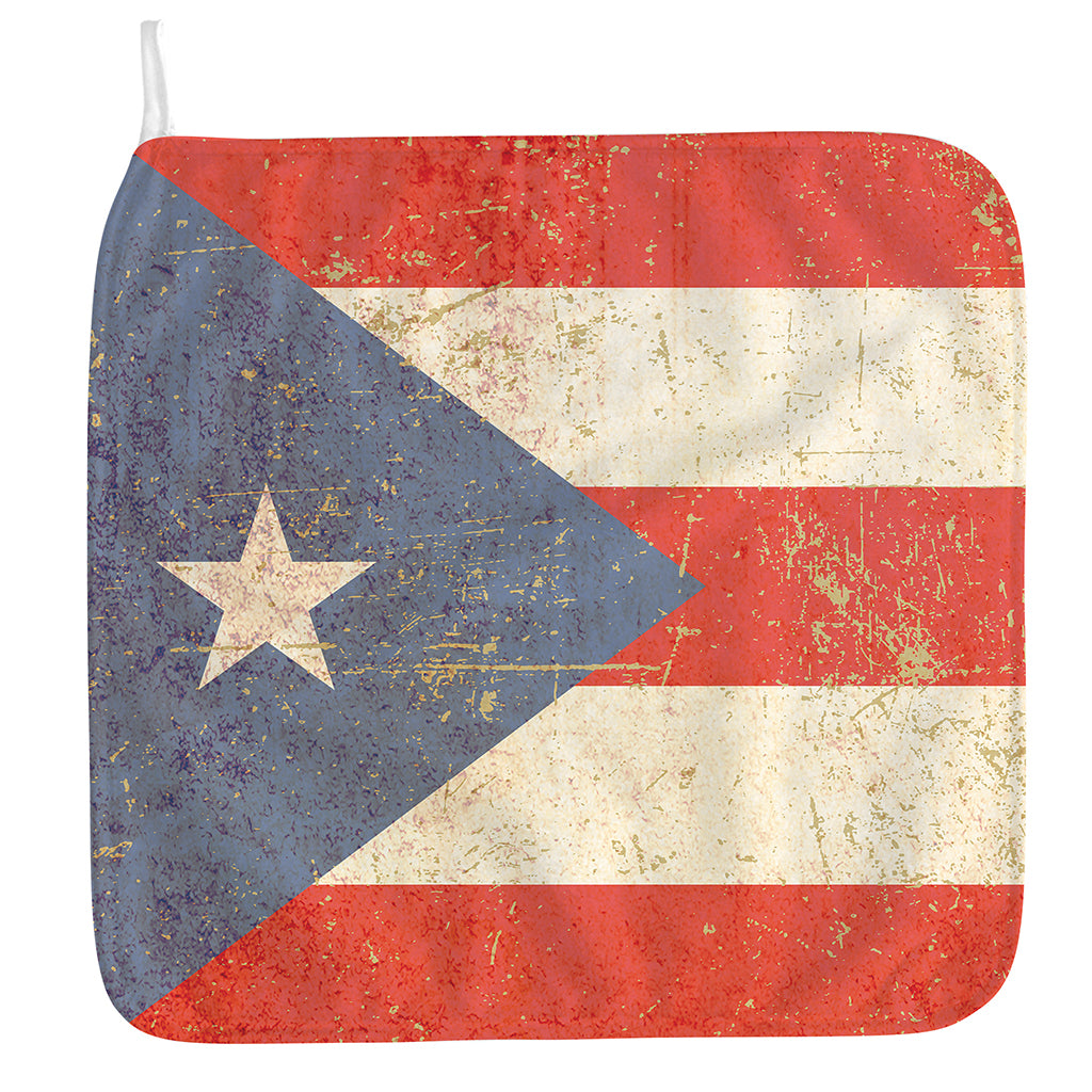 Retro Puerto Rican Flag Print Hand Towel