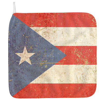 Retro Puerto Rican Flag Print Hand Towel