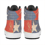 Retro Puerto Rican Flag Print High Top Leather Sneakers