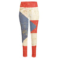 Retro Puerto Rican Flag Print High-Waisted Pocket Leggings