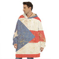 Retro Puerto Rican Flag Print Hoodie Blanket
