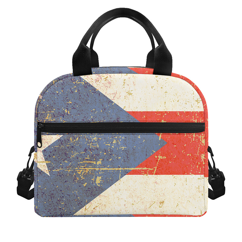 Retro Puerto Rican Flag Print Insulated Lunch Bag