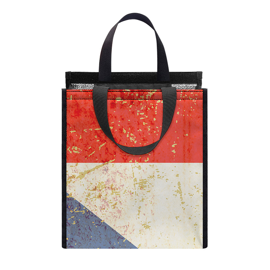 Retro Puerto Rican Flag Print Insulated Lunch Tote