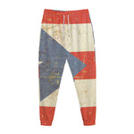 Retro Puerto Rican Flag Print Jogger Pants