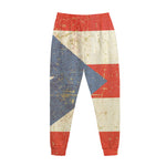 Retro Puerto Rican Flag Print Jogger Pants