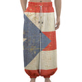 Retro Puerto Rican Flag Print Lantern Pants